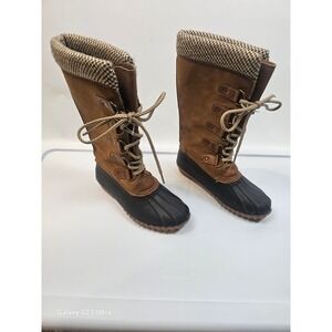 Esprit Belinda E Duck tall lace up boots sz8 women